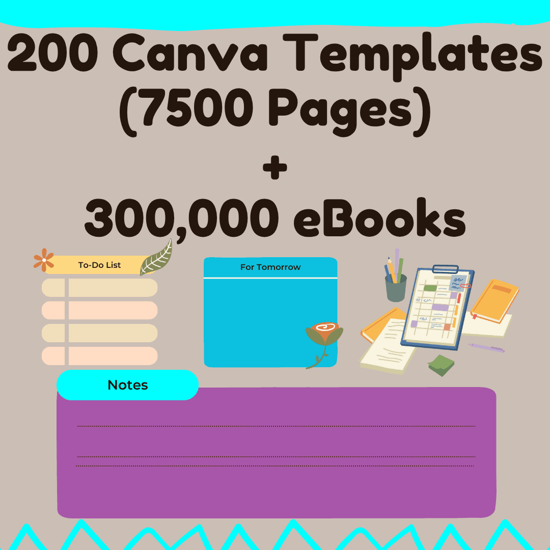 200 Canva Templates 7500 Pages & +300,000 eBooks