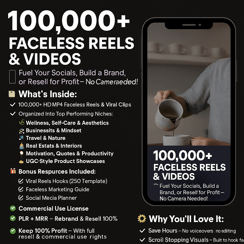 100,000+ Faceless Reels & Videos - TheWanderWords