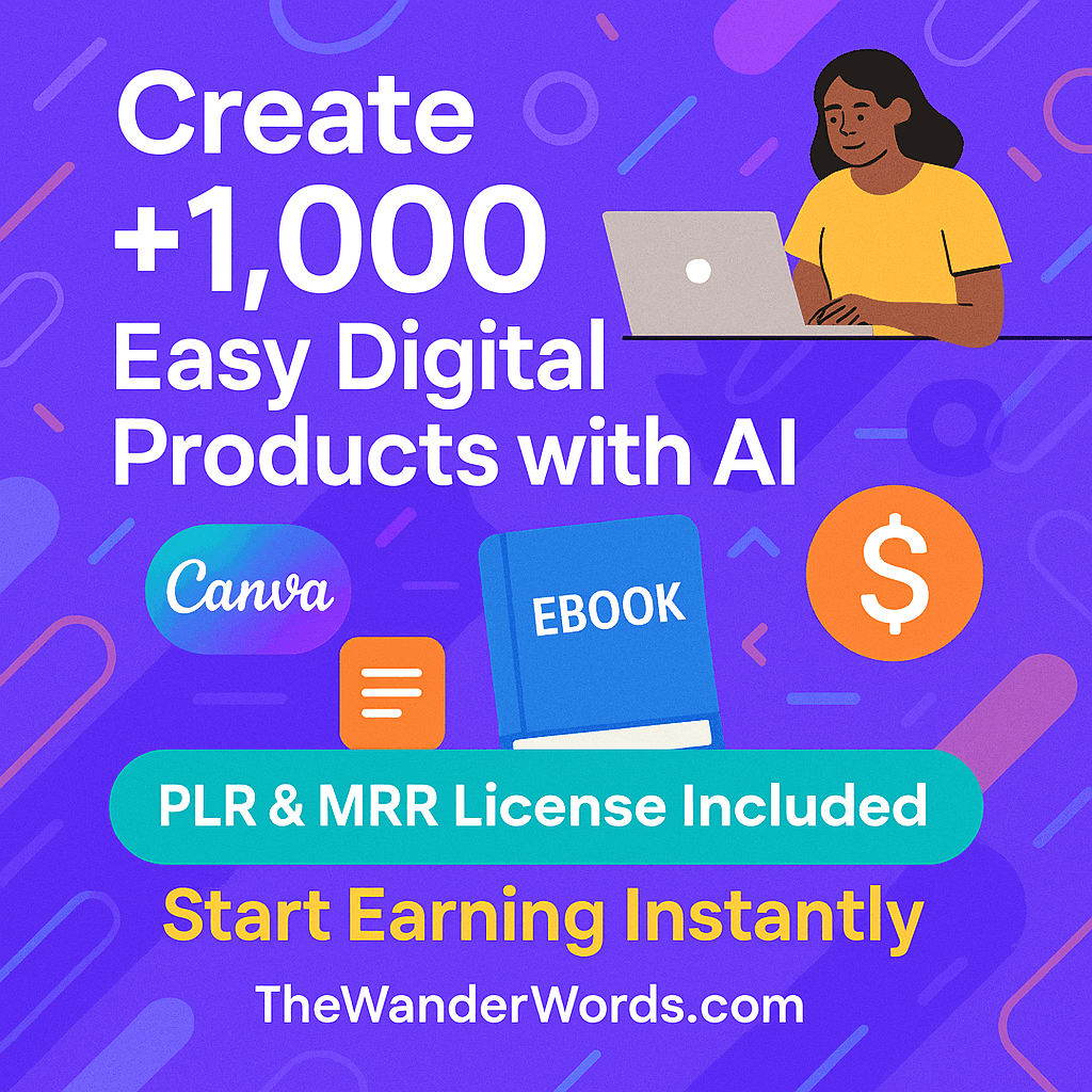 Create +1,000 Easy Digital Products with Ai - TheWanderWords