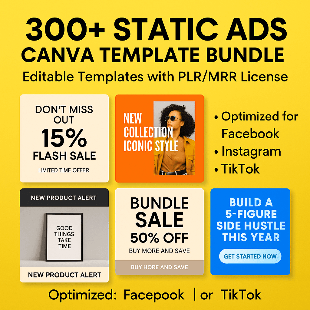 300+ Static Ads Canva Templates - TheWanderWords