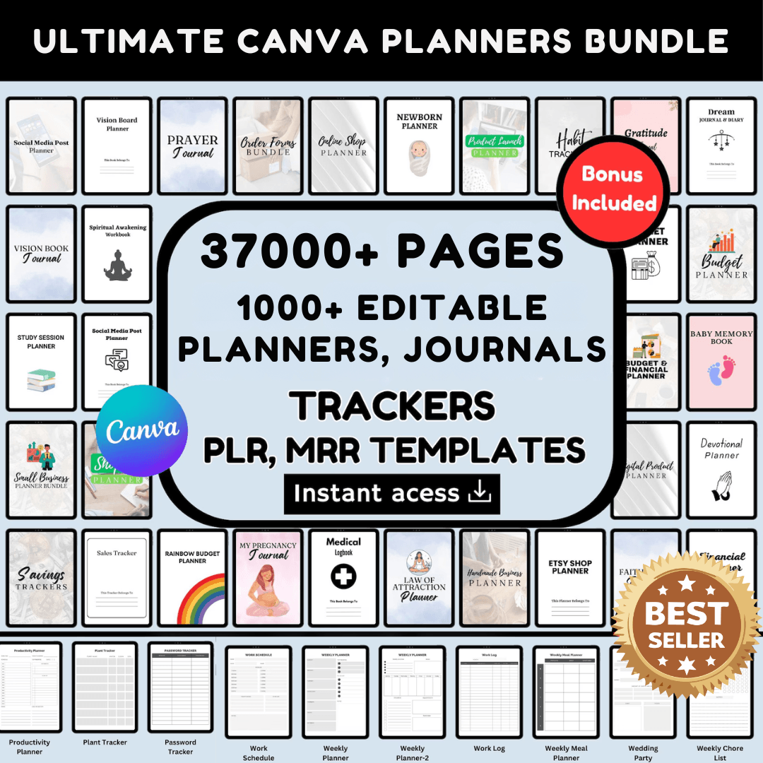 +1000 Canva Planners (37,000 Pages) - TheWanderWords