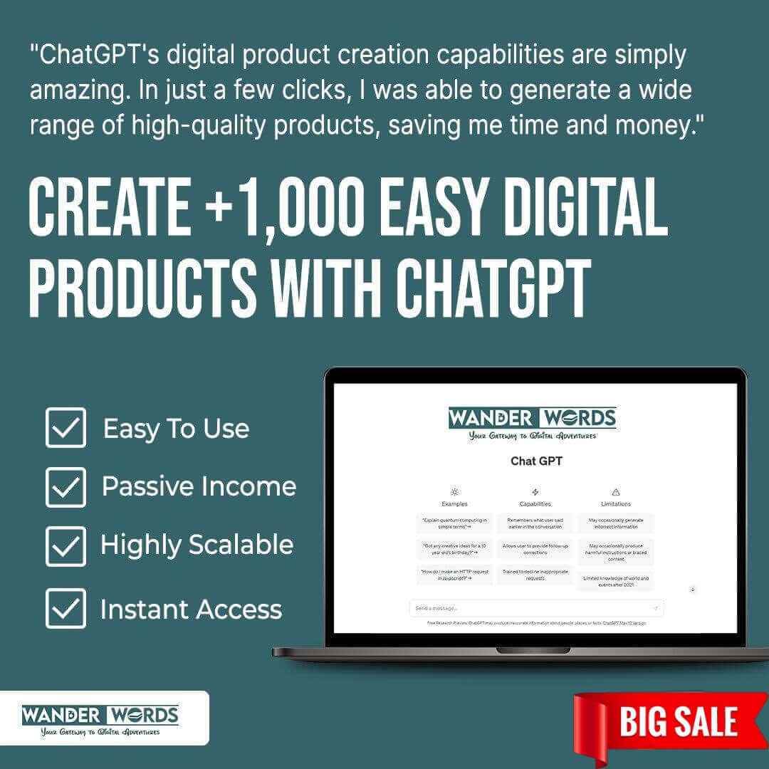 Create +1,000 Easy Digital Products with Ai - TheWanderWords