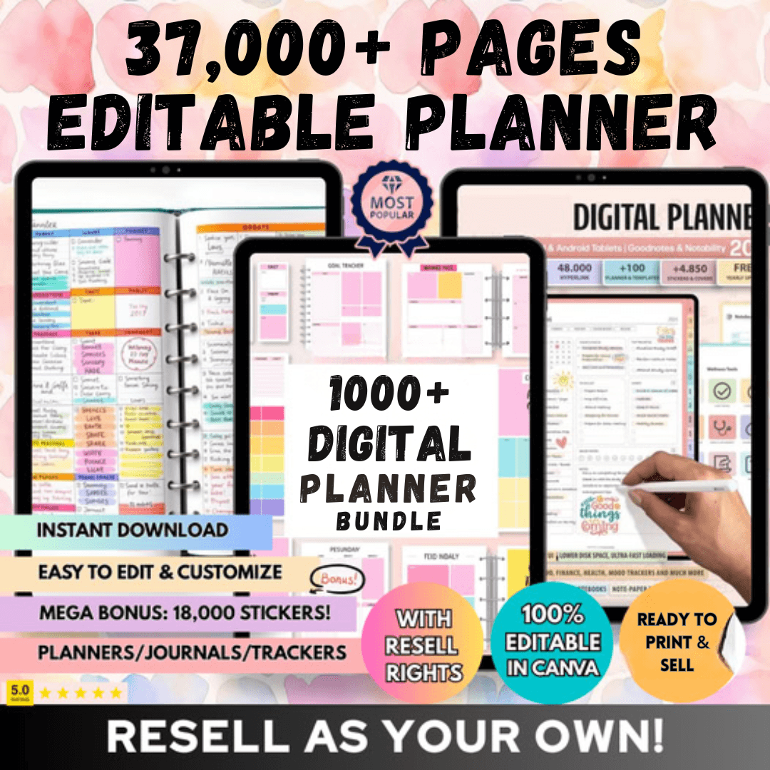 +1000 Canva Planners (37,000 Pages) - TheWanderWords