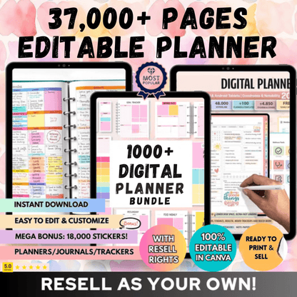 +1000 Canva Planners (37,000 Pages) - TheWanderWords