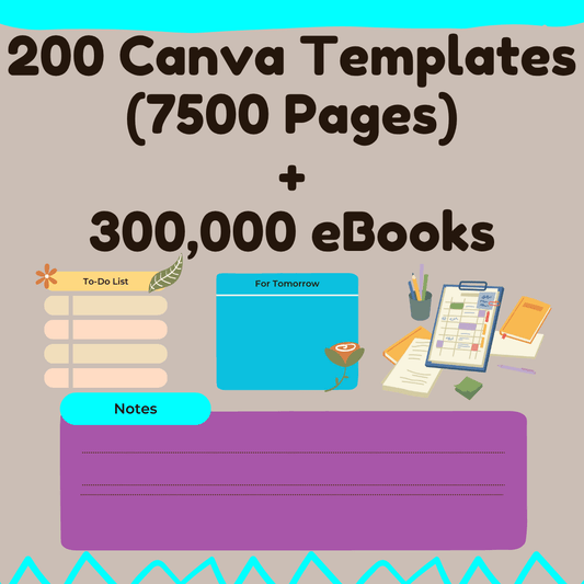 200 Canva Templates 7500 Pages & +300,000 eBooks -  - TheWanderWords