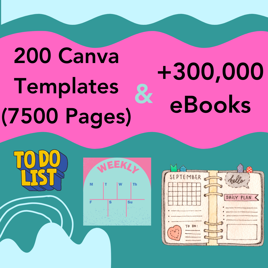 200 Canva Templates 7500 Pages & +300,000 eBooks