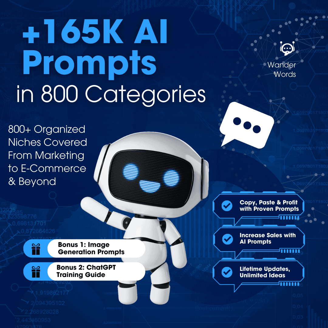 +165,000 AI Prompts in 800 Categories - TheWanderWords