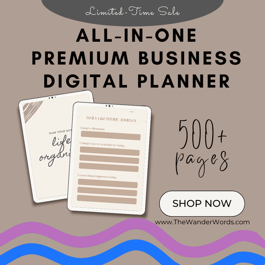All-in-One Premium Business Digital Planner -  - TheWanderWords