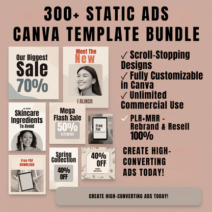 300+ Static Ads Canva Templates -  - TheWanderWords