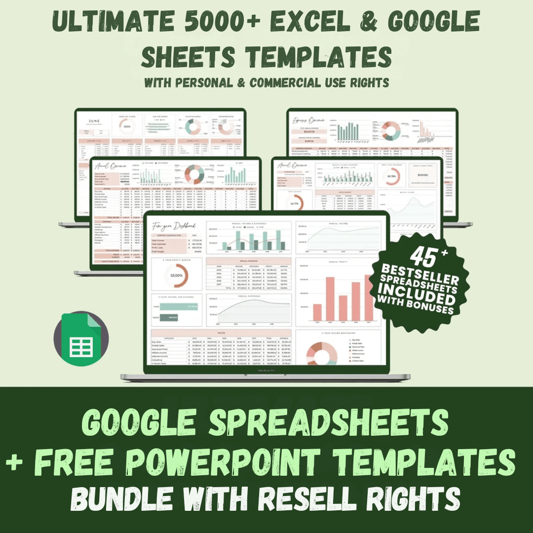 5000+ Excel Templates Bundle - TheWanderWords